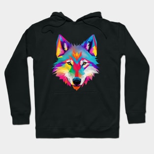 Colorful Wolf Head Hoodie